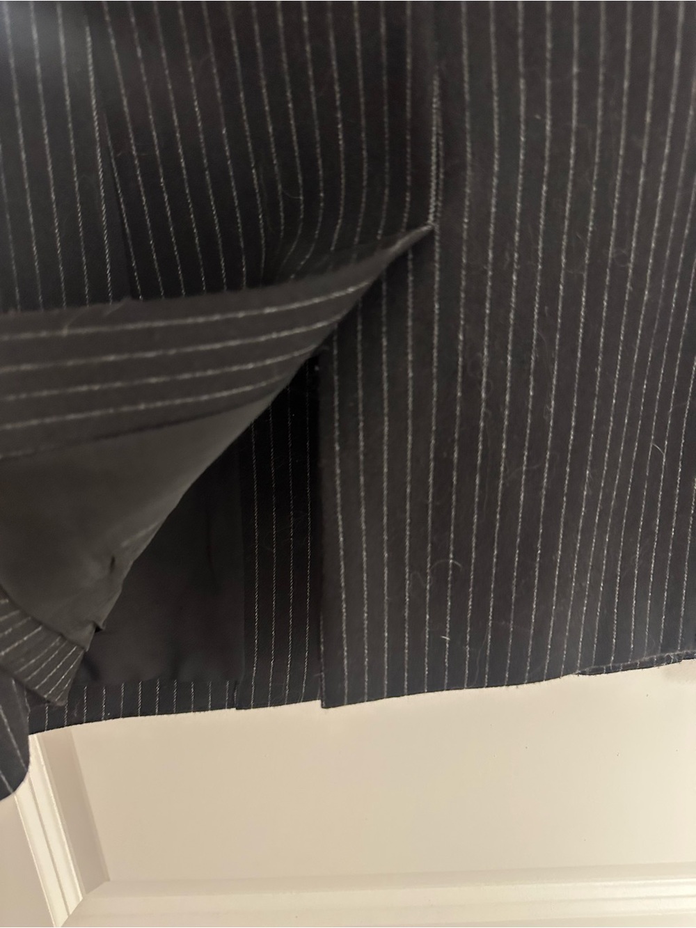 Laveer black  Pinstripe Blazer with Gold Crest - Picture 5 of 6